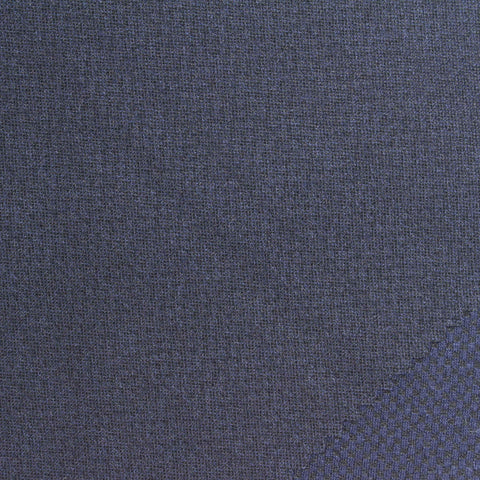 Dark Blue Check Knit, Viscose-Poly