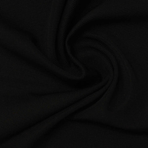 Polyester Stretch Knit Fabric, 230 gsm, 160 cm — Black, ref EF-239098