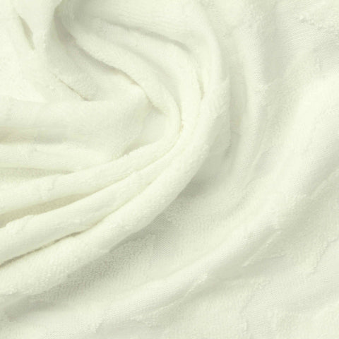 Cream Tone-on-Tone French Terry, Cotton-Poly, 220 gsm