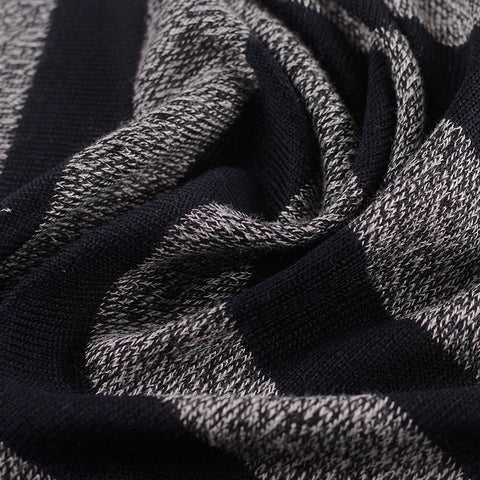 Black Horizontal-Stripe Knit, Poly-Viscose, 170 gsm, 154 cm
