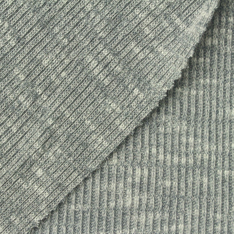 Dark Grey Marl Rib Knit, Poly-Viscose, 230 gsm, 160 cm, ref EF-270387