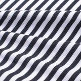 Black Horizontal-Stripe Jersey Knit, Viscose-Cotton — photo 3