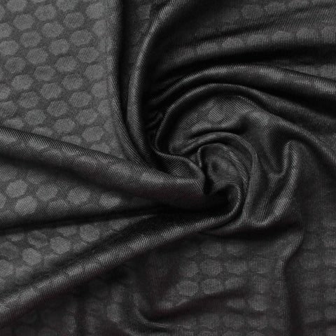 Dark Grey Dots Jersey Knit, Polyester