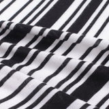 Black Horizontal-Stripe Jersey Knit, Viscose — photo 3