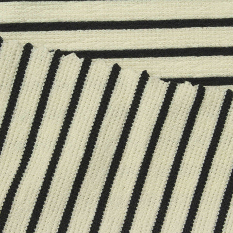 Black Horizontal-Stripe Knit, Polyester, 250 gsm