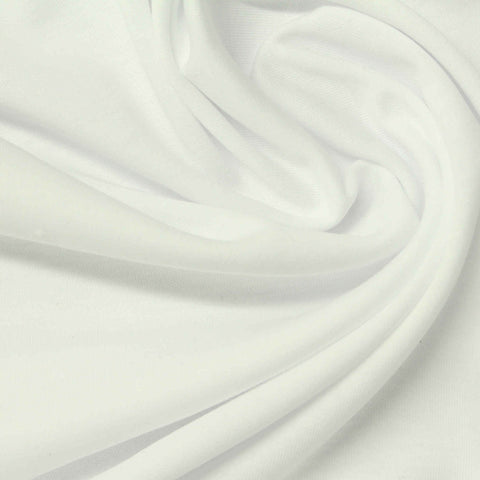 100% Cotton Interlock Knit Fabric, 175 gsm, 165 cm — White