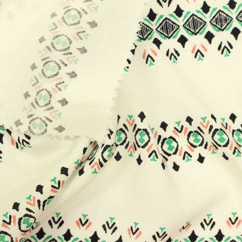 Black Geometric-Band Woven, Viscose