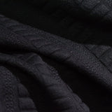 Jacquard Polyester Stretch Knit Fabric, 340 gsm, 160 cm — Black — photo 3