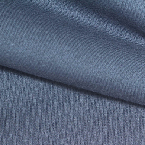 Blue-Grey Marl French Terry, Cotton-Poly, 380 gsm