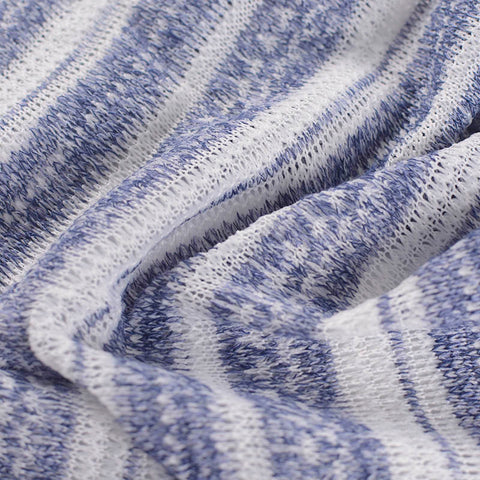 White Stripes Chunky Knit, Poly-Viscose, 168 gsm