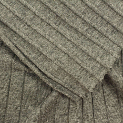 Grey Heather Rib Knit, Cotton