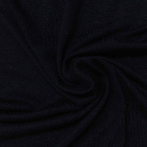 Viscose Stretch Jersey Knit Fabric, 155 gsm, 155 cm — Black