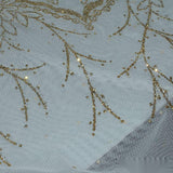 Gold Glitter-Floral Mesh, Polyester — photo 3