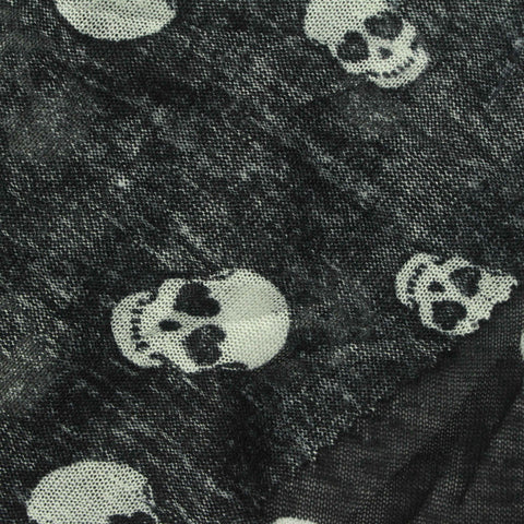 White Skull Chunky Knit, Polyester, 115 gsm, 140 cm