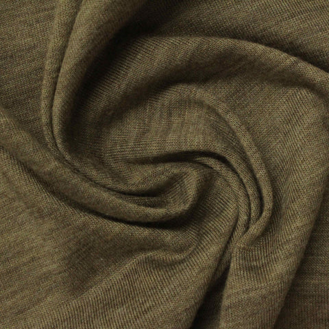 Olive Marl Jersey Knit, Poly-Viscose, 160 gsm