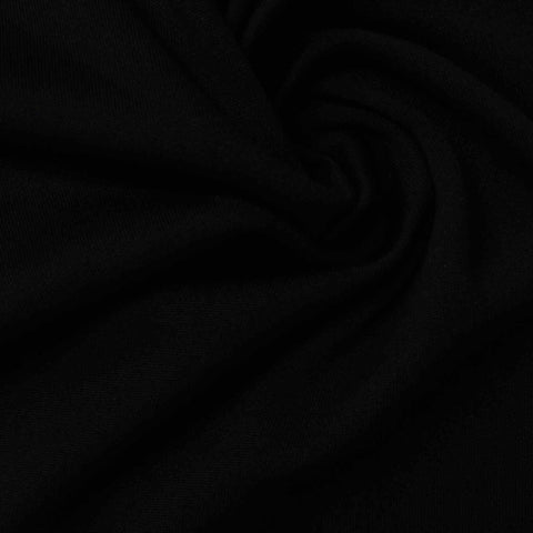 Polyester Stretch Jersey Knit Fabric, 143 gsm, 175 cm — Black