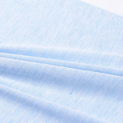 Light Blue Marl Jersey Knit, Poly-Linen, 135 gsm