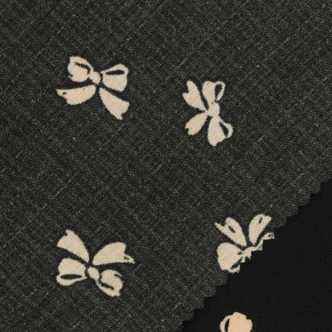 Printed 100% Polyester Woven Fabric, 150 gsm, 148 cm — Black