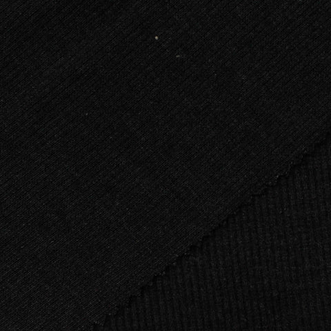 Black Ribbed Rib Knit