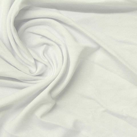 Polyester Stretch Milk Silk Knit Fabric, 200 gsm, 170 cm — White