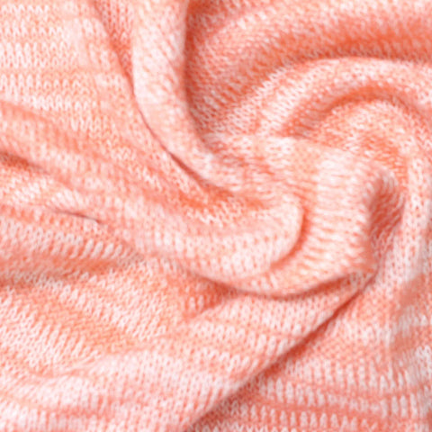 Peach Marl Chunky Knit, Viscose-Poly, 132 gsm