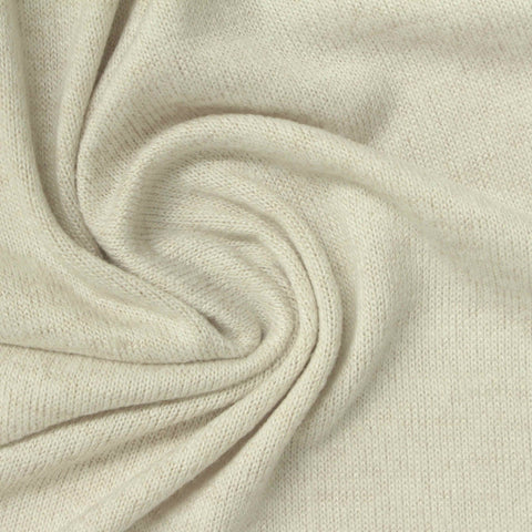 Brushed Viscose Polyester Stretch Chunky Knit Fabric, 220 gsm, 155 cm — Beige