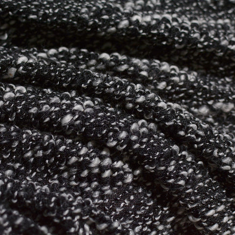 Black Marl Chunky Knit, Polyester, 352 gsm, 160 cm