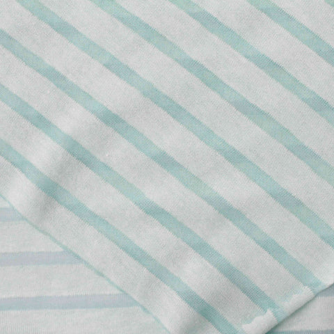 Light Green Horizontal-Stripe Jersey Knit, Poly-Viscose, 105 gsm
