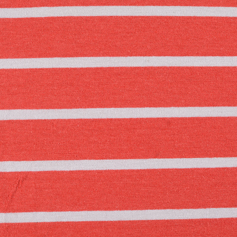 Orange Horizontal-Stripe Jersey Knit, Viscose-Cotton