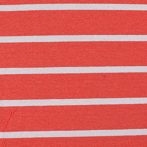 Orange Horizontal-Stripe Jersey Knit, Viscose-Cotton