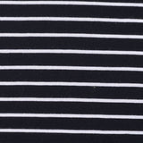 Black Horizontal-Stripe Jersey Knit, Poly-Viscose