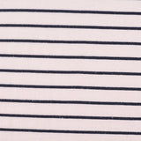 White Horizontal-Stripe Jersey Knit, Cotton