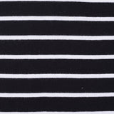 Black Horizontal-Stripe Jersey Knit, Viscose