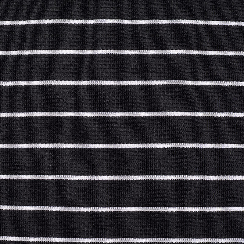 White Horizontal-Stripe Knit, Polyester, 150 gsm