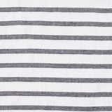 White Horizontal-Stripe Ponte Knit, Viscose-Poly