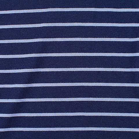 Striped Cotton Modal Jersey Knit Fabric, 160 gsm, 160 cm — Navy