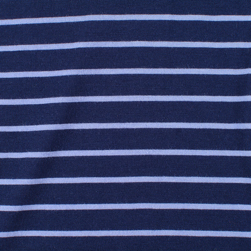 Striped Cotton Modal Jersey Knit Fabric, 160 gsm, 160 cm — Navy