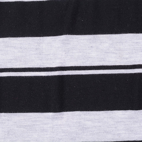 Black Horizontal-Stripe Jersey Knit, Viscose-Poly, 160 gsm