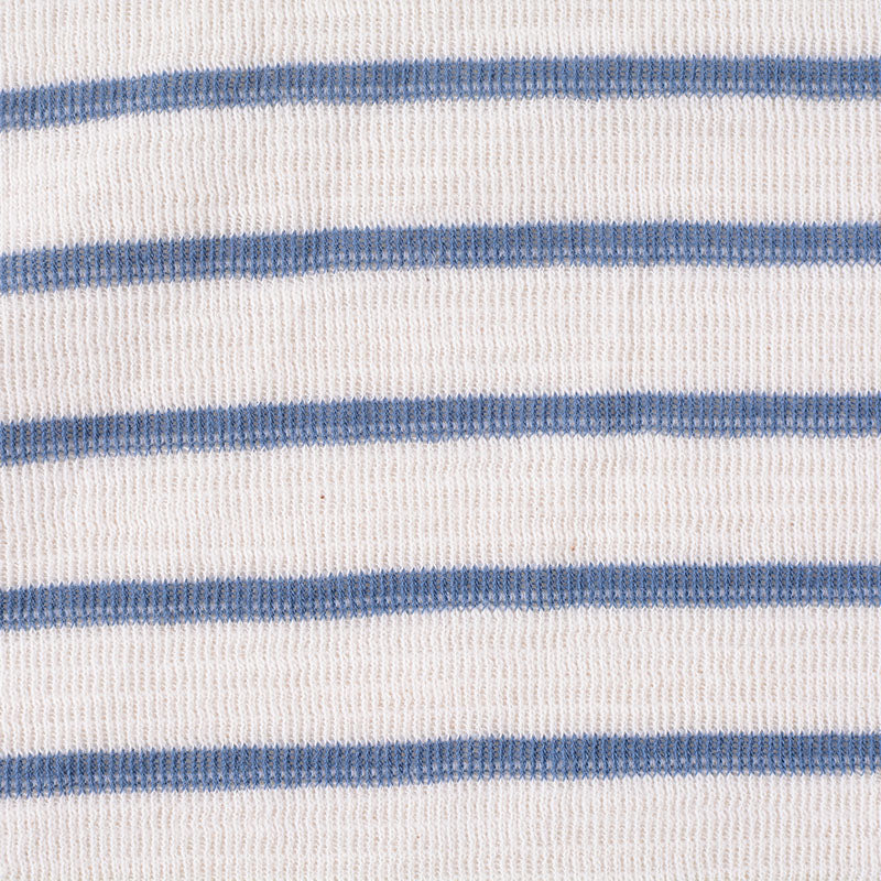 Blue Horizontal-Stripe Interlock Knit, Cotton