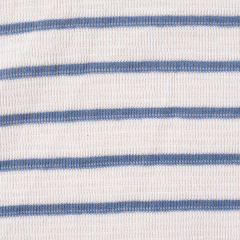 Blue Horizontal-Stripe Interlock Knit, Cotton