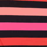Black Horizontal-Stripe Ponte Knit, Poly-Viscose
