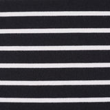 Black Horizontal-Stripe Ponte Knit, Viscose-Nylon