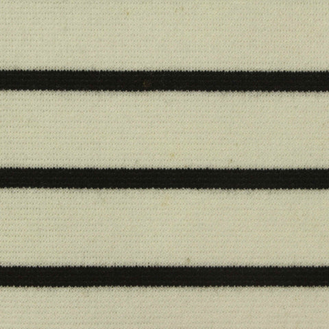 Black Horizontal-Stripe Ponte Knit, Cotton-Poly, 280 gsm, 150 cm