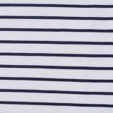 Navy Horizontal-Stripe Ponte Knit, Poly-Viscose — texture