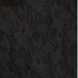 Black Tone-on-Tone Floral Mesh, Polyester