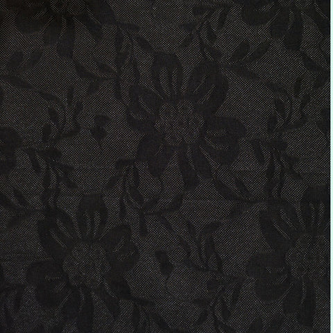 Black Tone-on-Tone Floral Mesh, Polyester