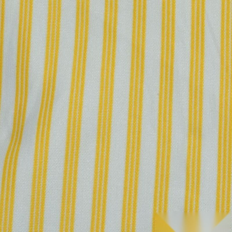 Yellow Vertical-Stripe Linen-Look, Polyester