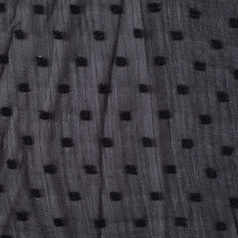 Fine Dotted 100% Polyester Woven Fabric, 87 gsm, 144 cm — Grey