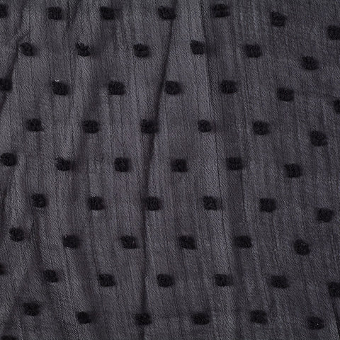Fine Dotted 100% Polyester Woven Fabric, 87 gsm, 144 cm — Grey