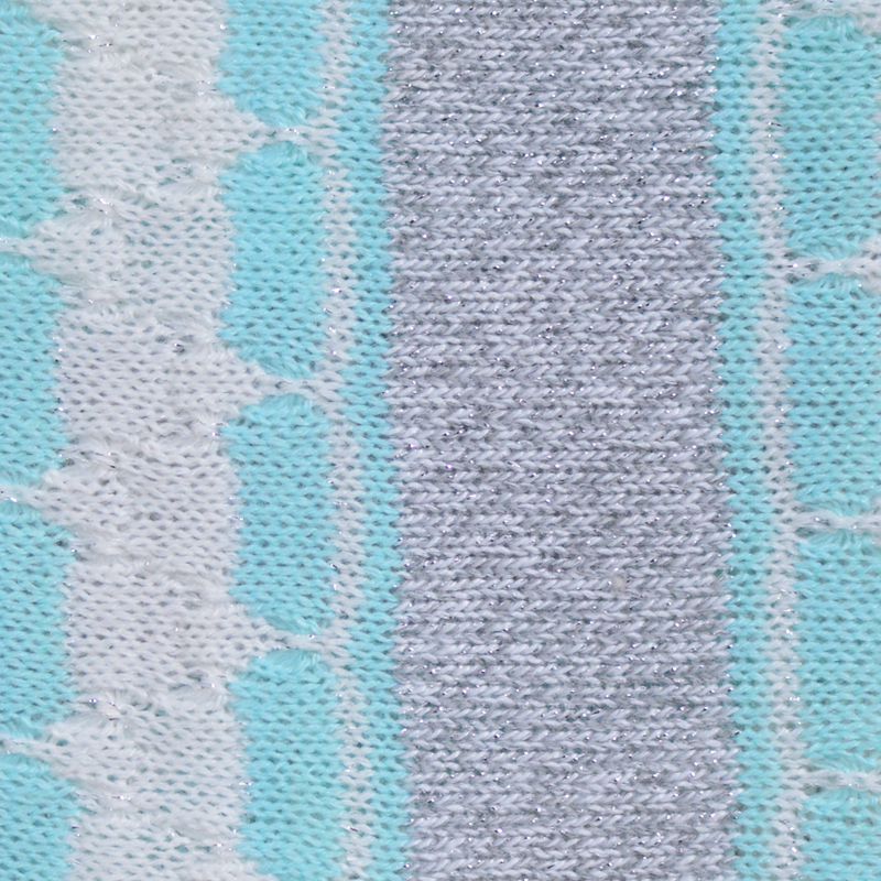 Light Blue Vertical-Stripe Chunky Knit, Cotton